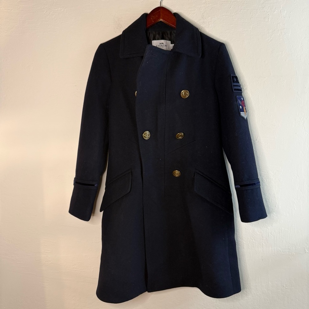Coach 1941 Naval Officer Pea Coat Navy Blue Wool Size XS - Picture 2 of 10